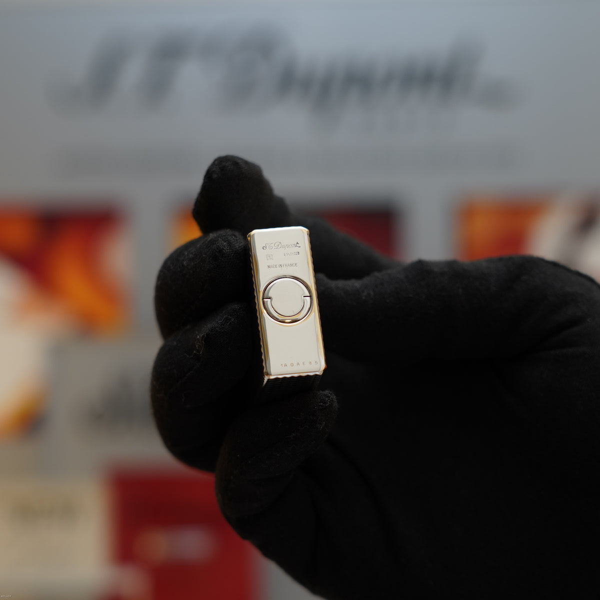 Vintage 1983 S.T. Dupont Ligne 1 Small Diamond Head 20 Micron Gold Plated Lighter – Mint Full Set