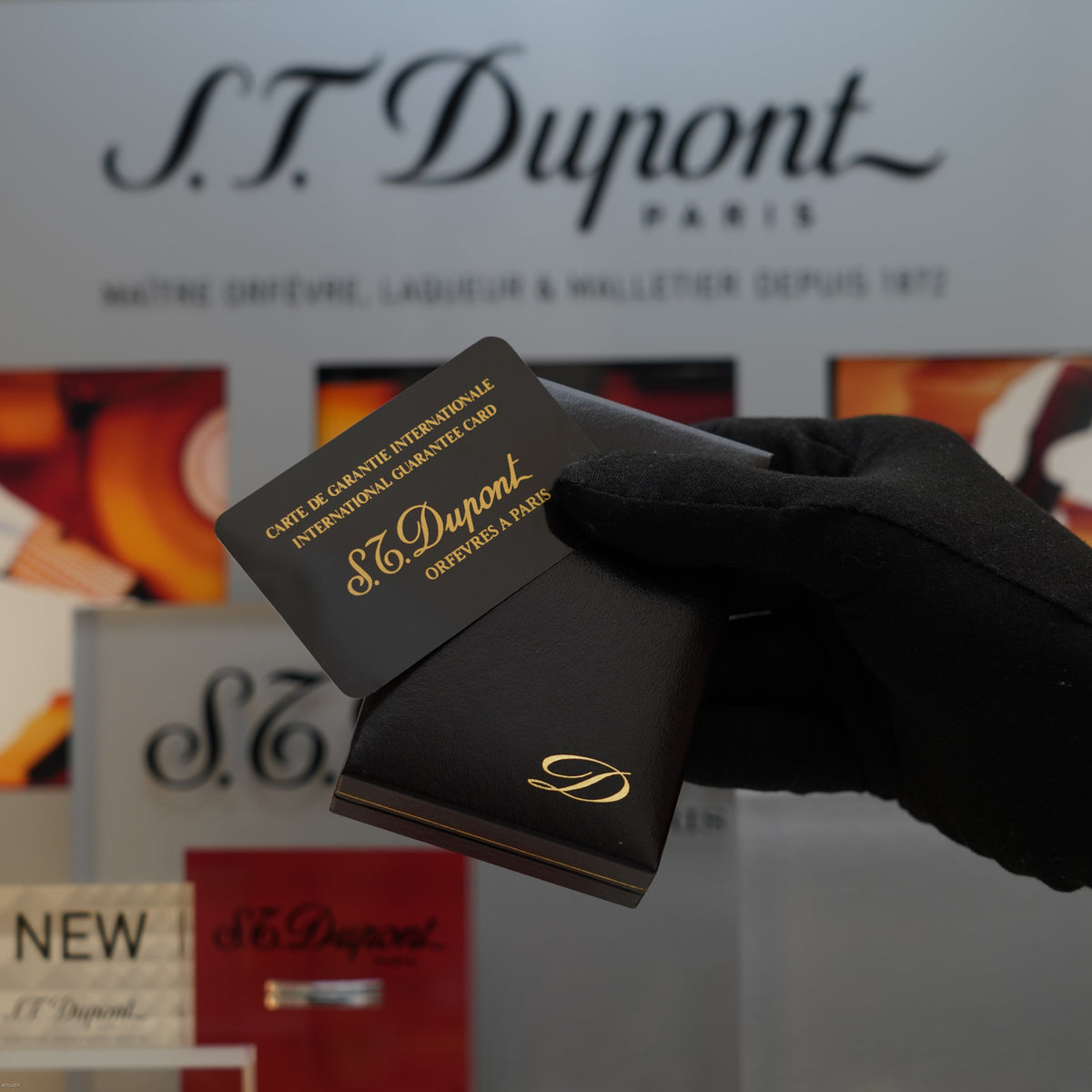 Vintage 1983 S.T. Dupont Ligne 1 Small Diamond Head 20 Micron Gold Plated Lighter – Mint Full Set