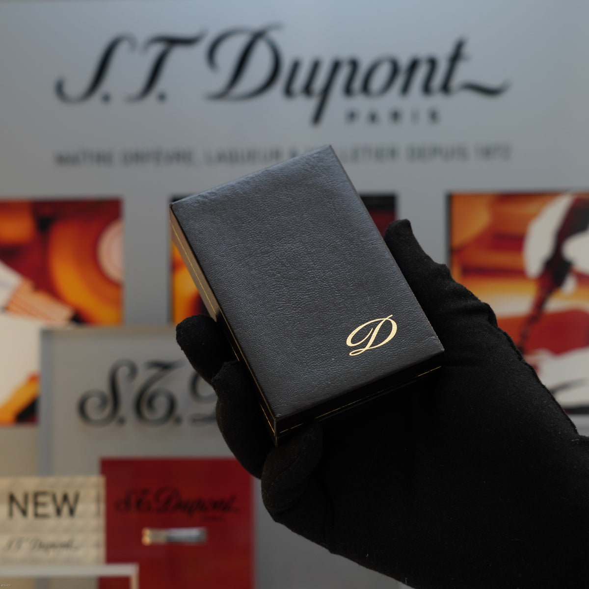 Vintage Early 1990s S.T. Dupont Ligne 1 Small Diamond Head Silver Finish Lighter – Mint Full Set