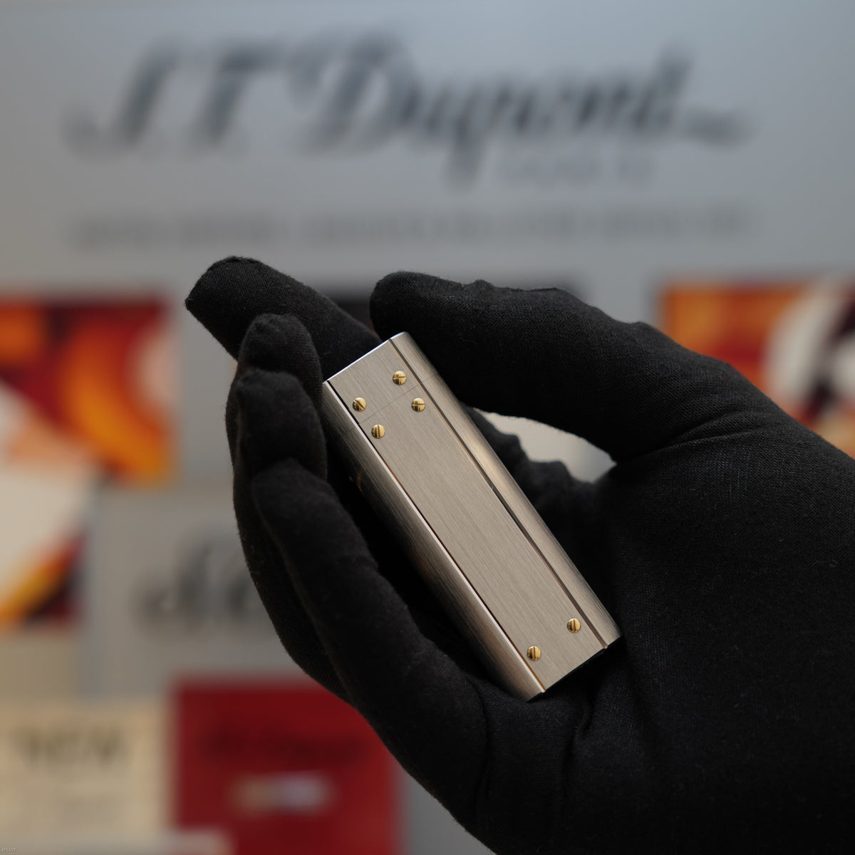 Vintage 1991 Cartier Les Must Santos Two-Tone Platinum & Gold Filled Screw Lighter – Mint Full Set