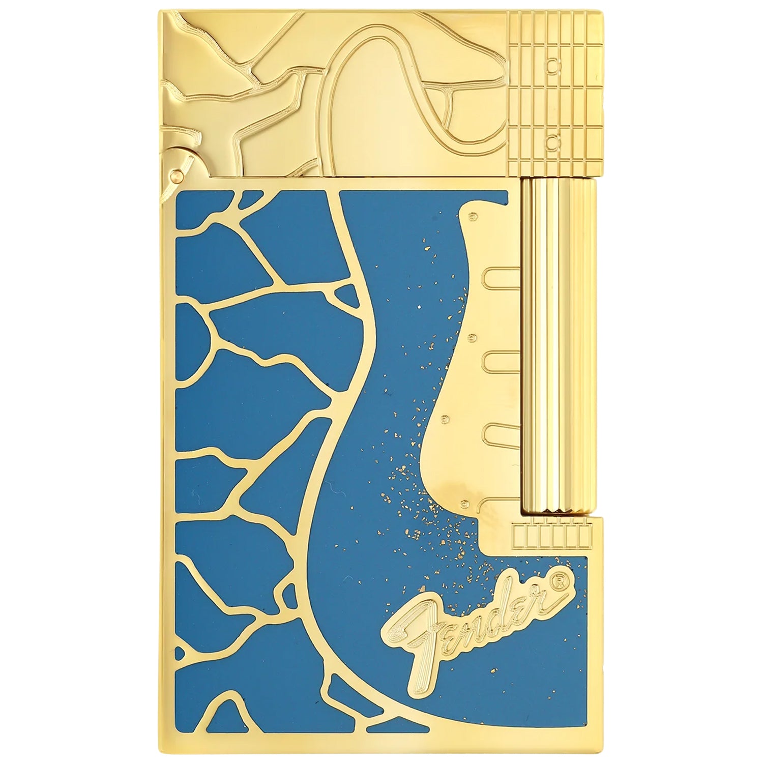 S.T. Dupont Line 2 Fender Blue & Gold Lighter