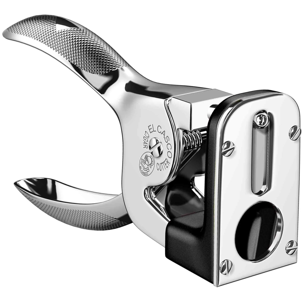 The Excise Cutter El Casco Black & Chrome Cigar Cutter | KirbyAllison.com
