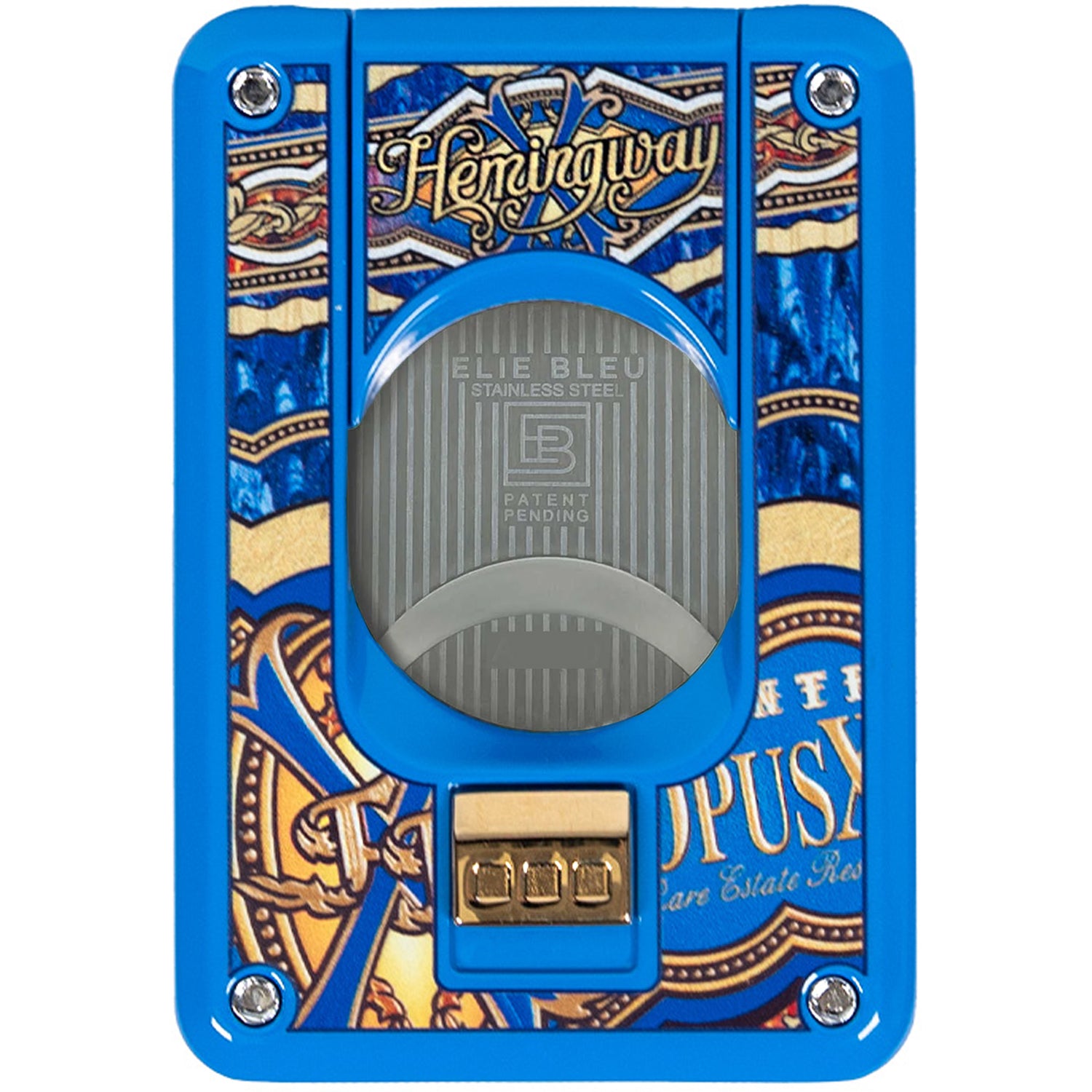 Elie Bleu Limited Edition Fuente Opus X Hemingway Blue & Gold Cigar Cutter