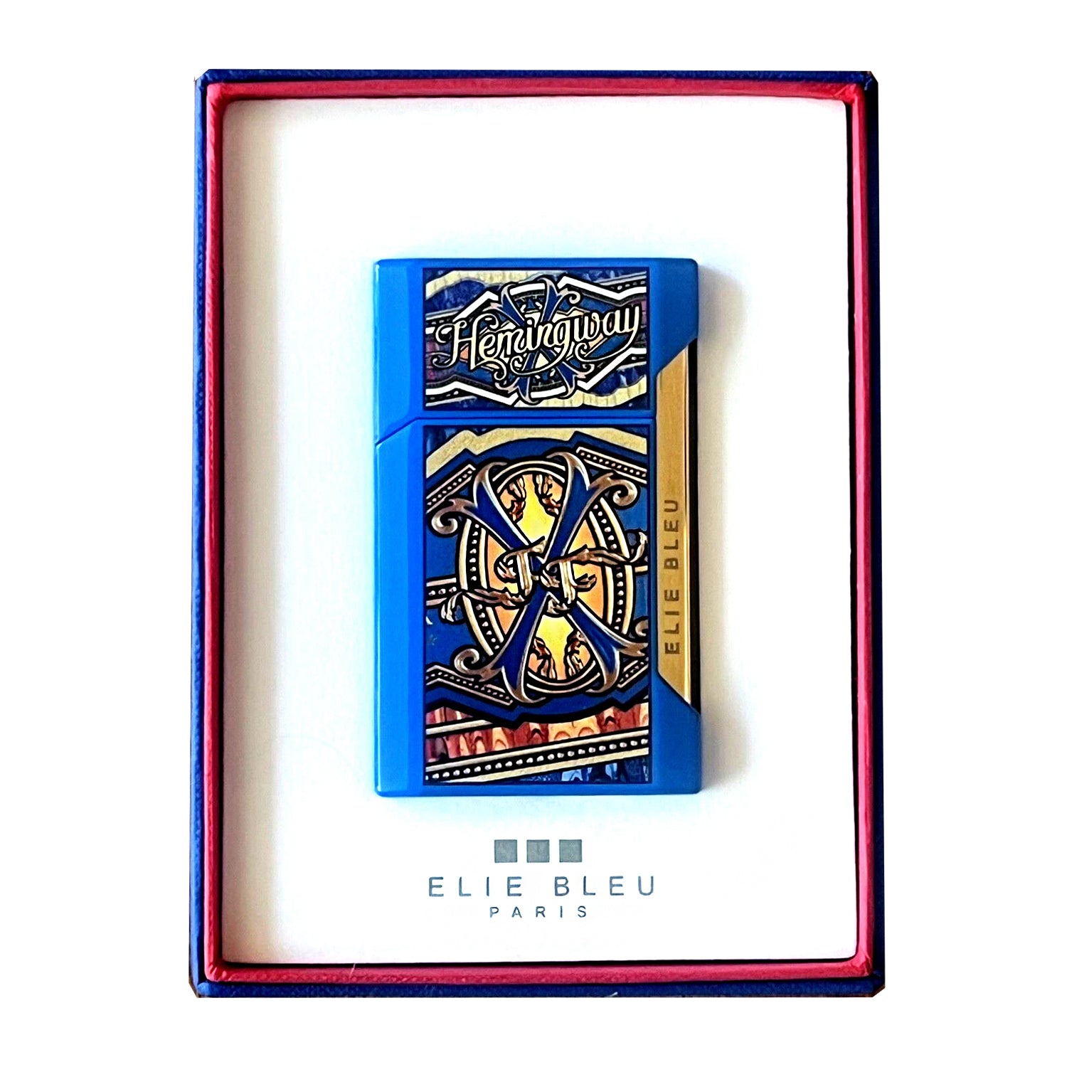 Elie Bleu Limited Edition Fuente Opus X Hemingway Blue & Gold Lighter