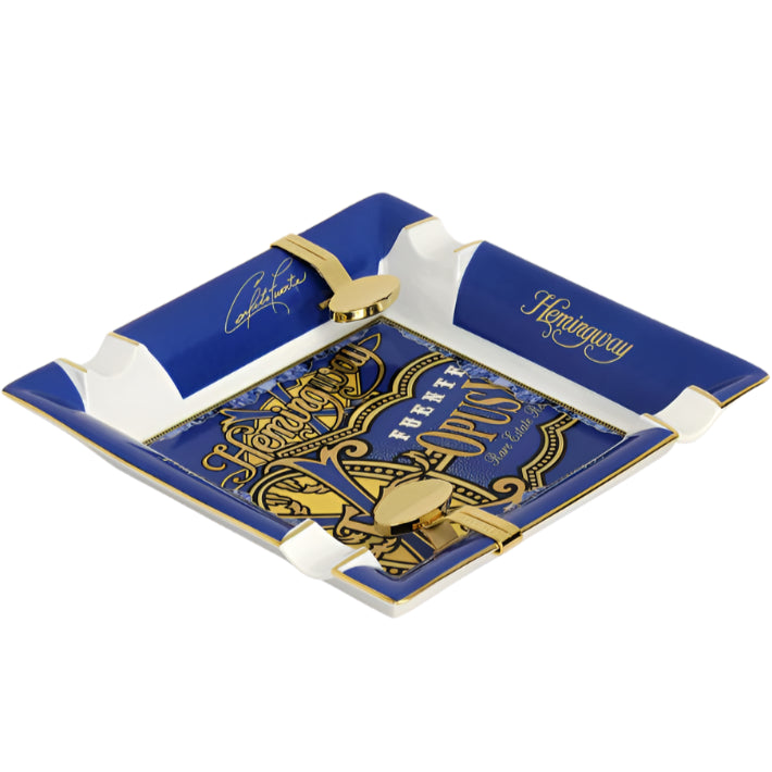 Elie Bleu Limited Edition Fuente Opus X Hemingway Blue Porcelain Ashtray