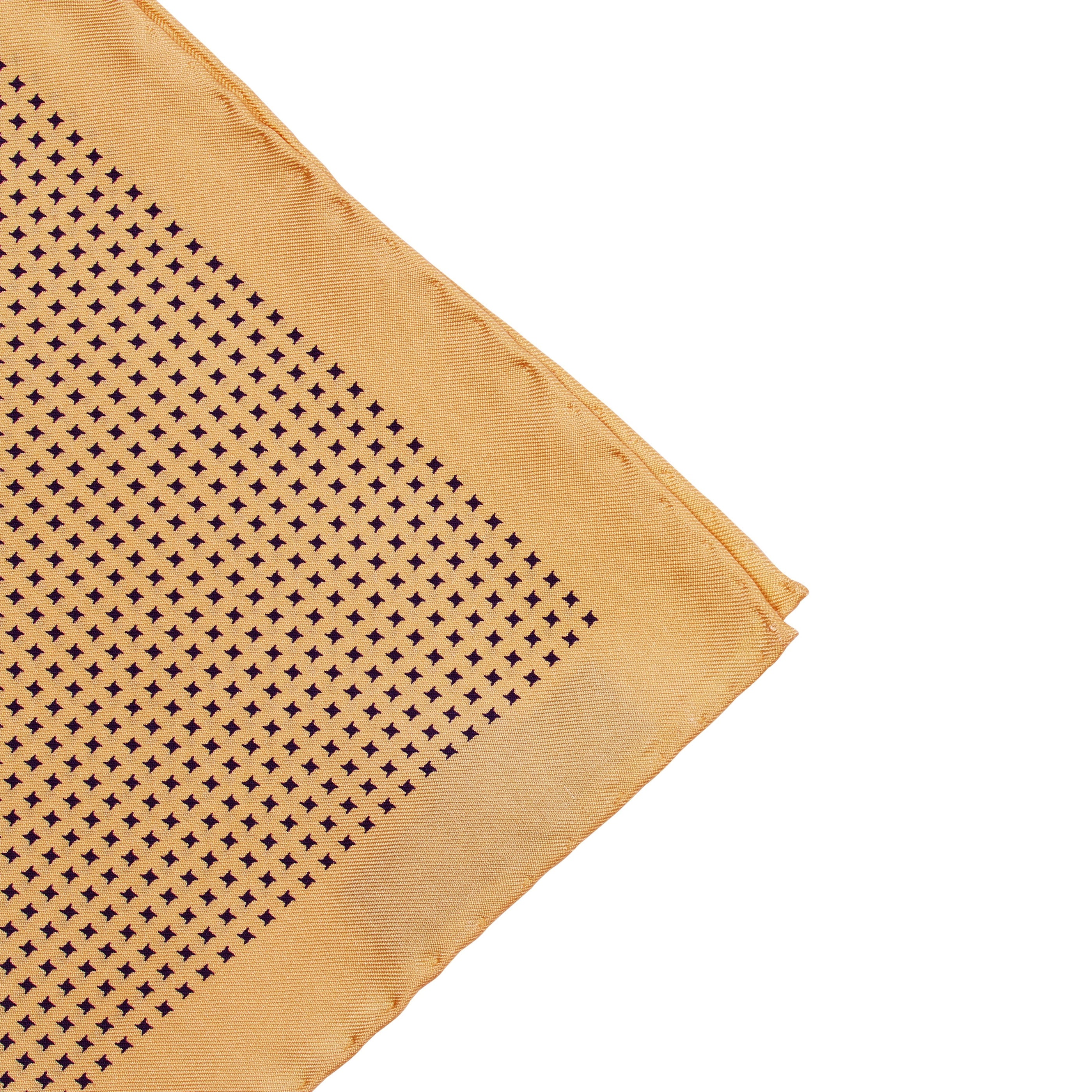 Sovereign Grade 100% Silk Gold Repeating Star Pocket Square