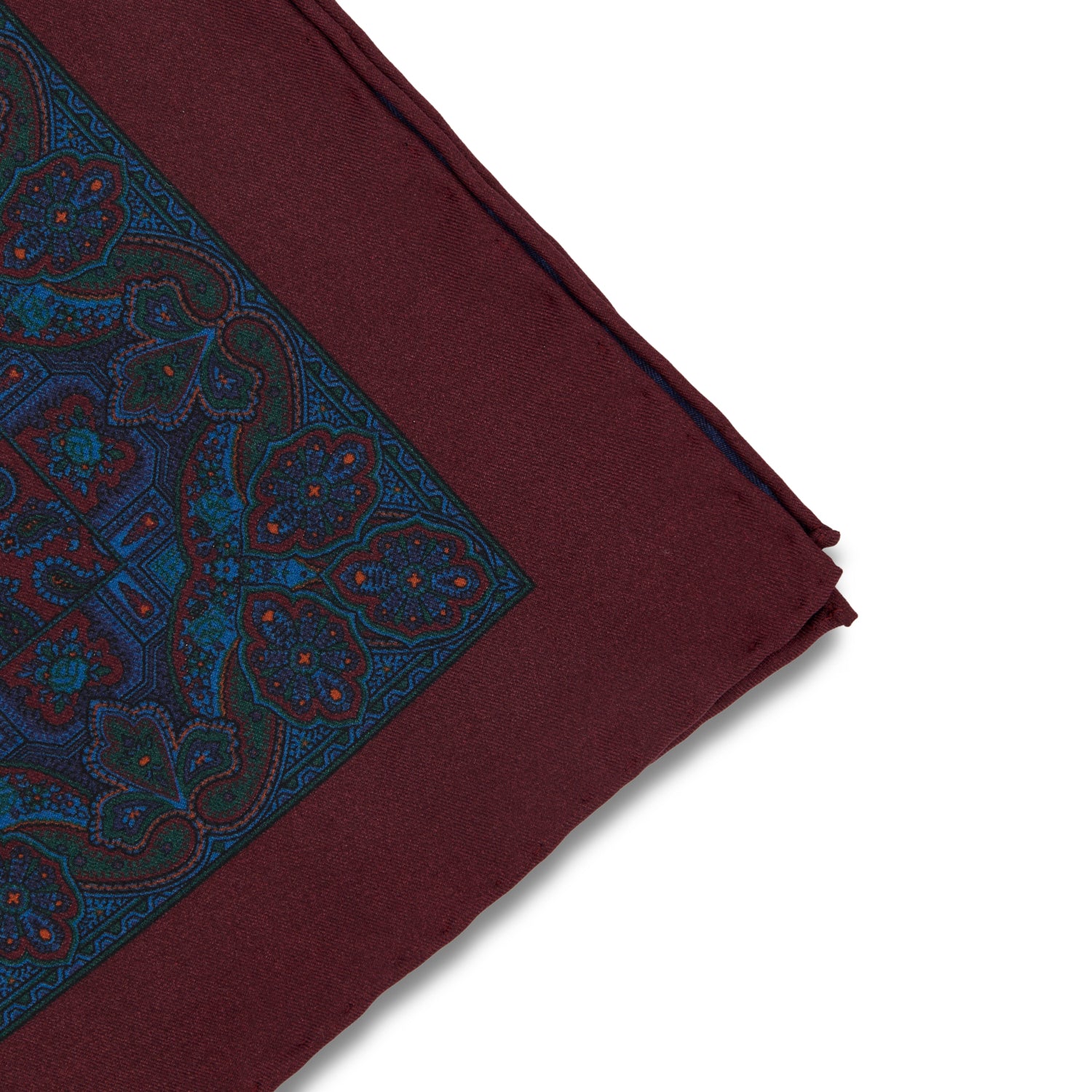 Sovereign Grade Ancient Madder Burgundy Paisley Pocket Square