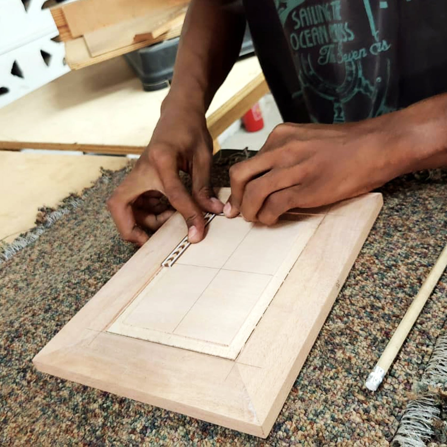 Kirby Allison Solid Wood Marketry Humidor (10 Cigars)