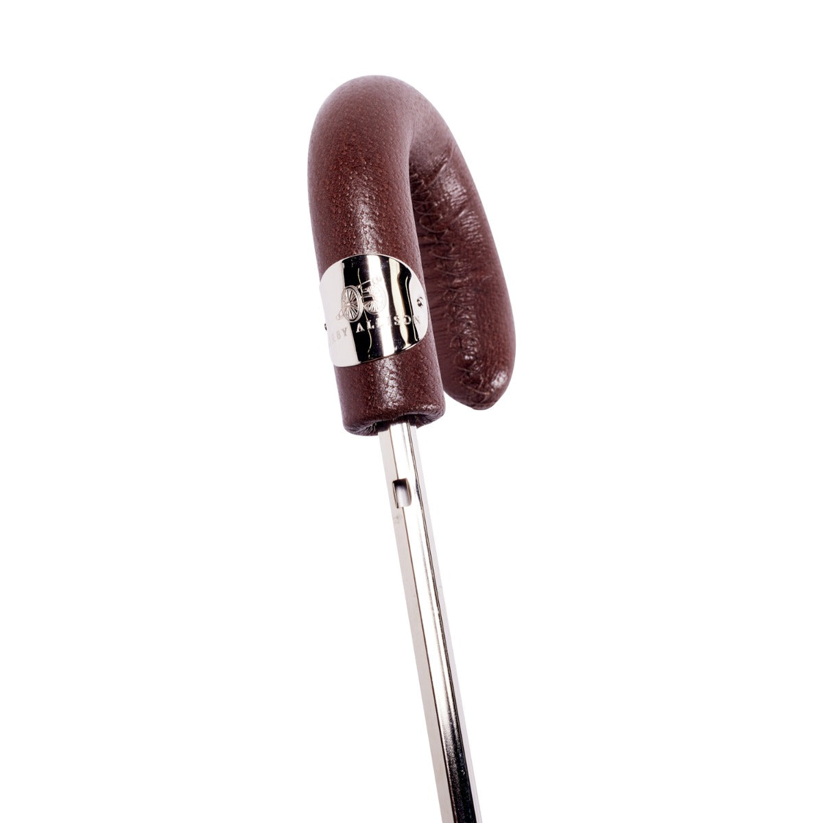 Brown Pigskin Handled Travel Umbrella
