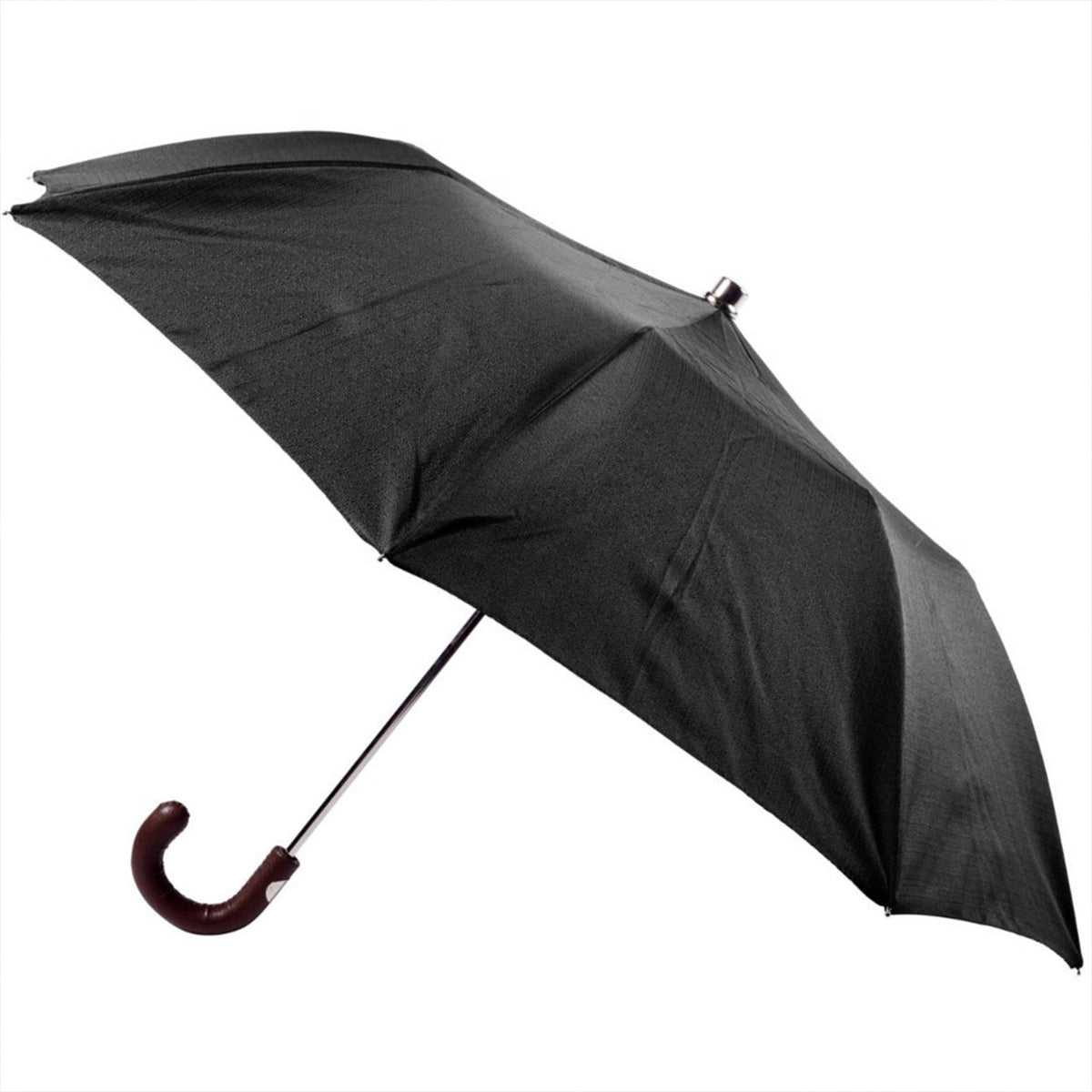 Brown Pigskin Handled Travel Umbrella