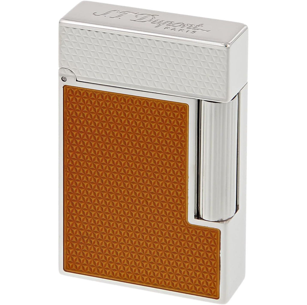 S.T. Dupont Line 2 Bright Orange Lacquer Guilloche Lighter