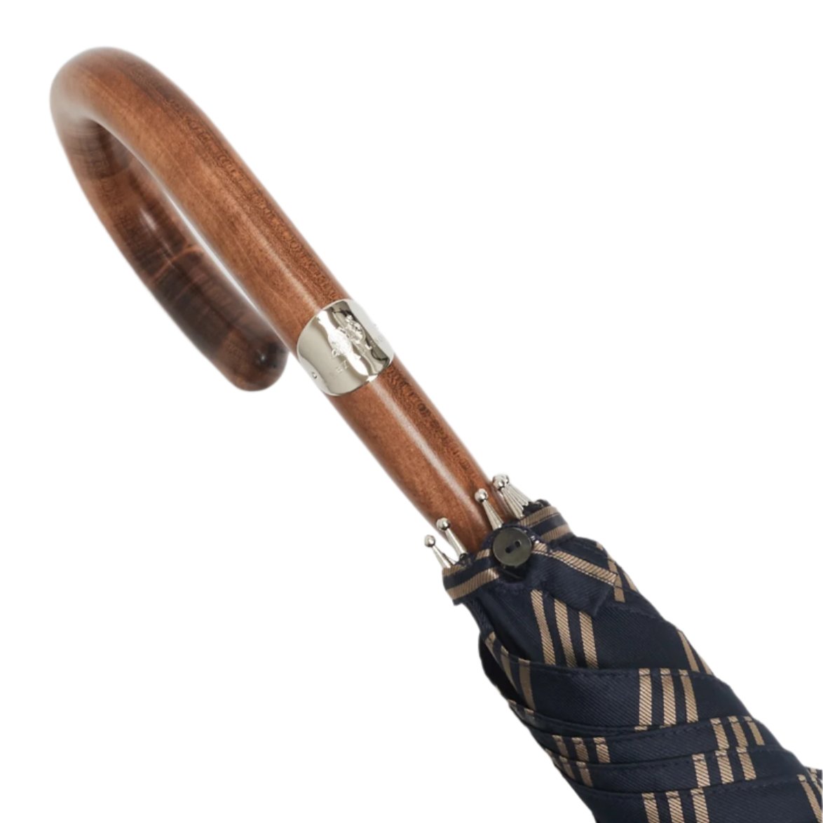 Maglia Francesco Navy Striped Umbrella with Maple Handle