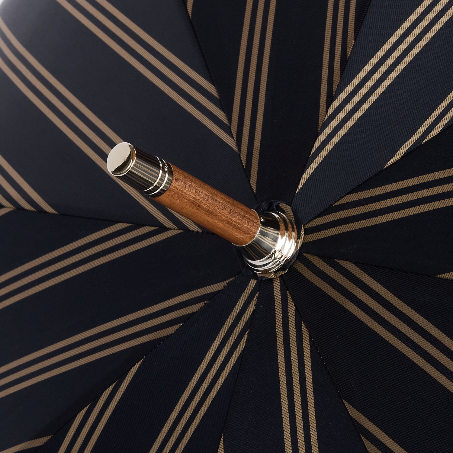 Maglia Francesco Navy Striped Umbrella with Maple Handle