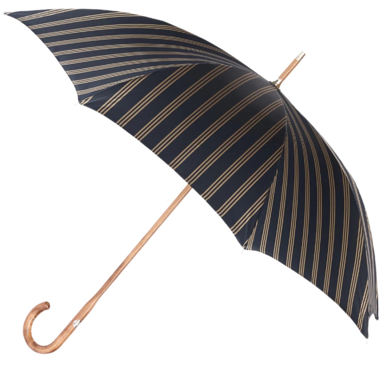 Maglia Francesco Navy Striped Umbrella with Maple Handle