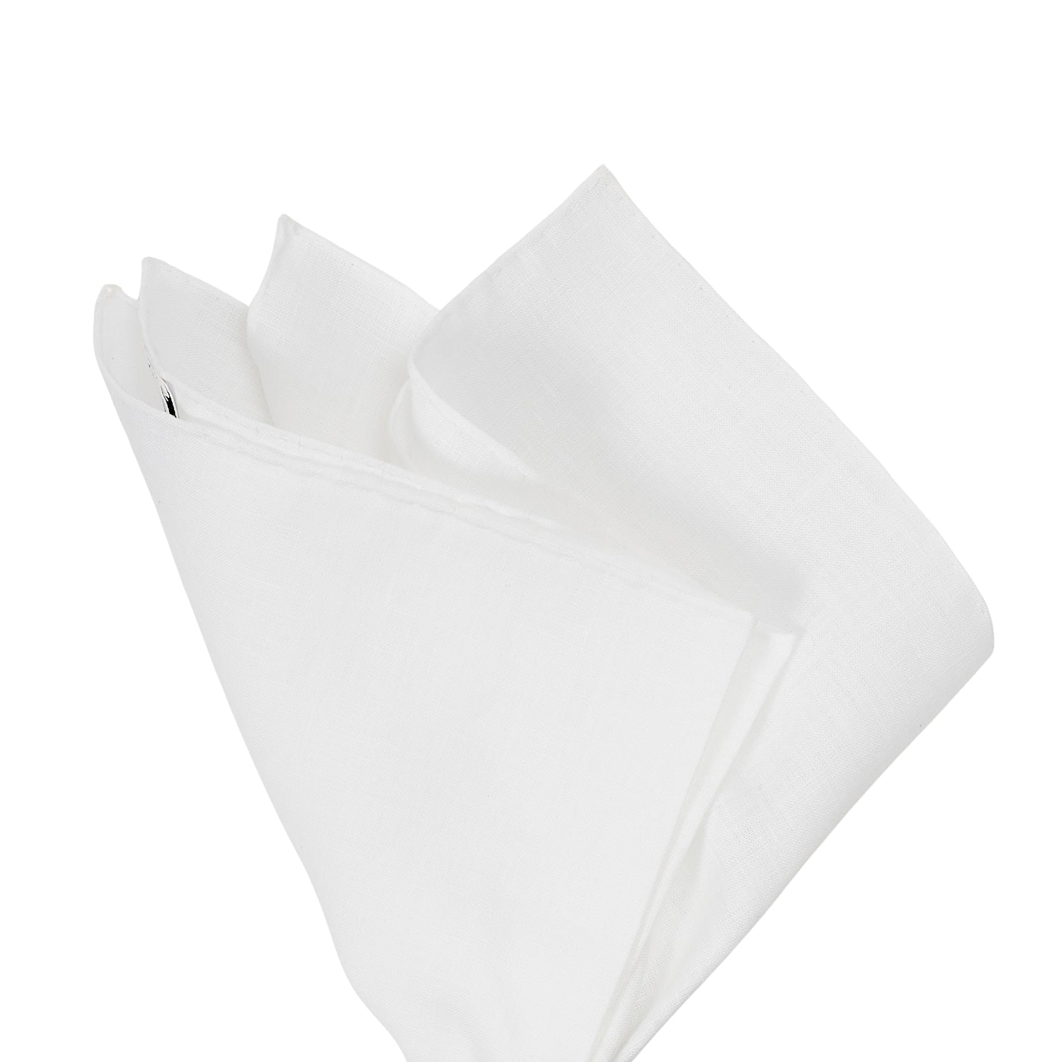Simonnot Godard 100% Cotton Plain White Pocket Square