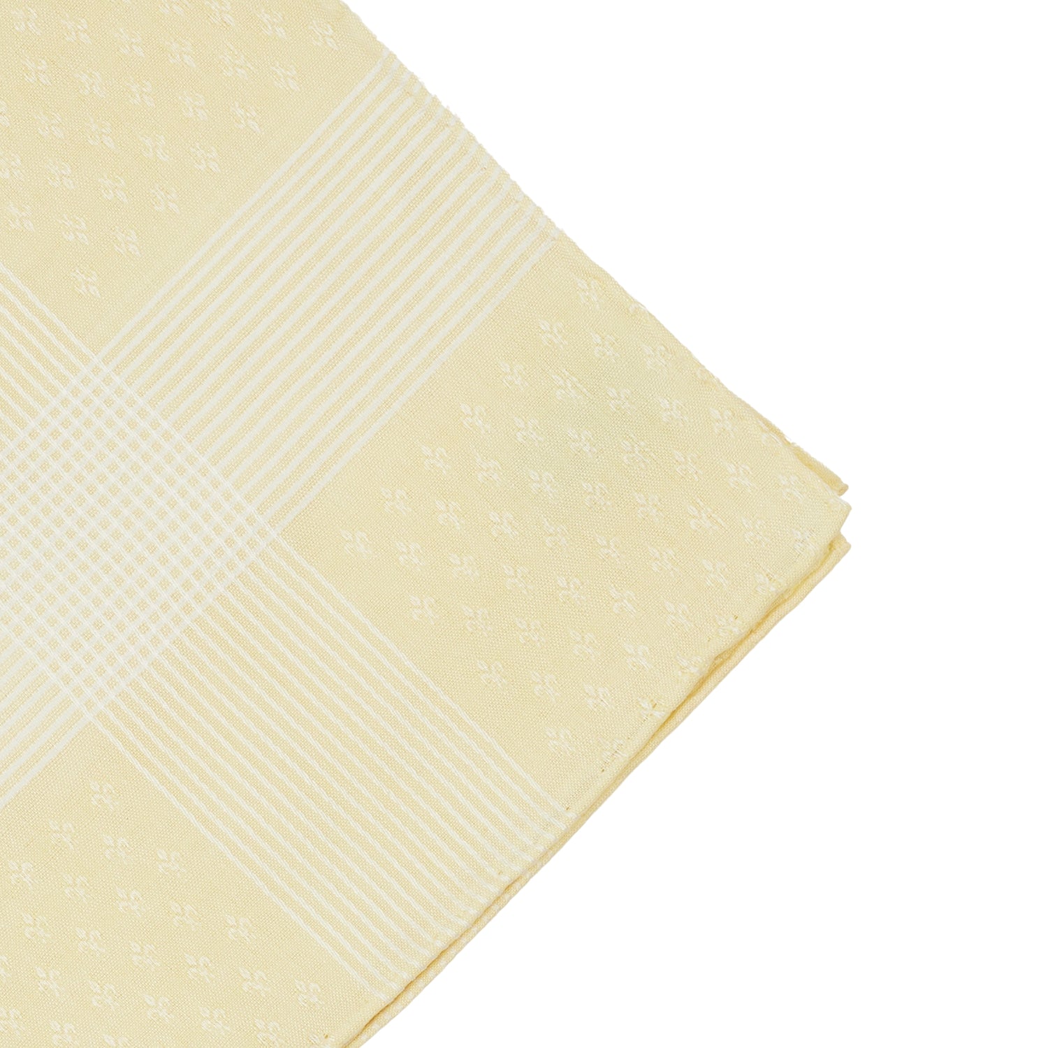 Simonnot Godard Fleur de Lys Jacquard Lemon Pocket Square