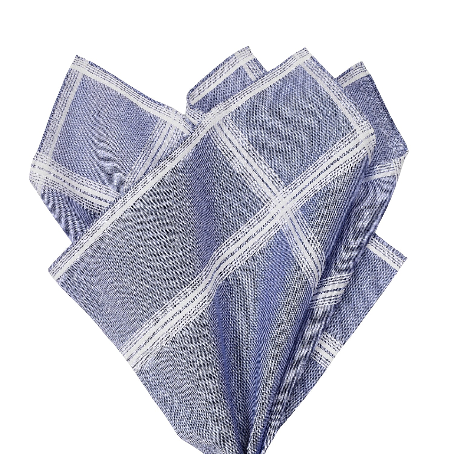 Simonnot Godard Blue Rivoli Cotton Handkerchief