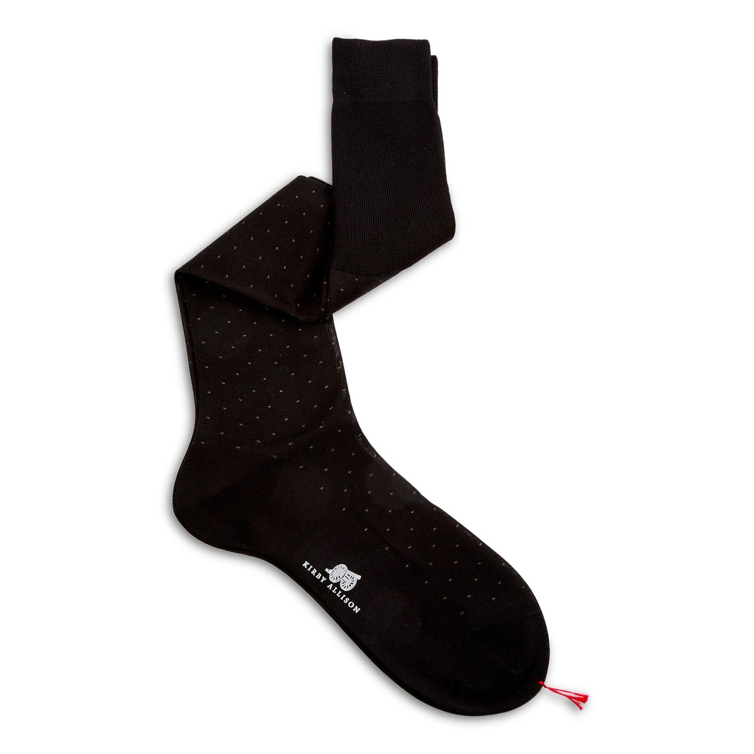 cotton dress socks for men Bresciani Small Dot OTC Cotton Dress Socks 11.5 / Black
