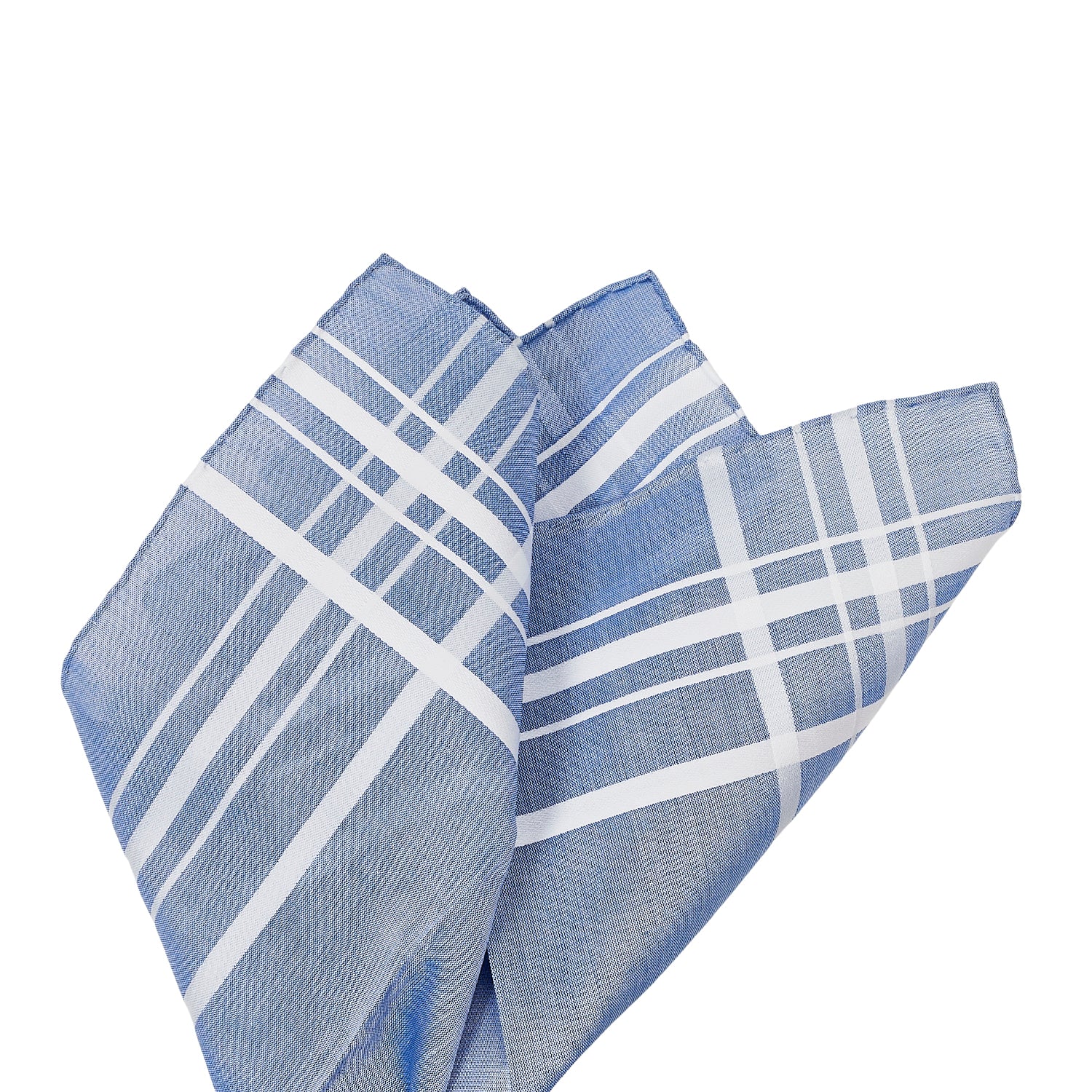 Simonnot Godard Blue & White Sonate Cotton Pocket Square