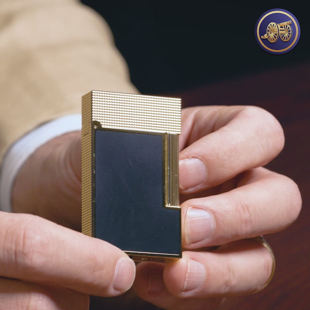 S.T. Dupont Line 2 Micro Diamond Head Blue Lacquer Gold Lighter