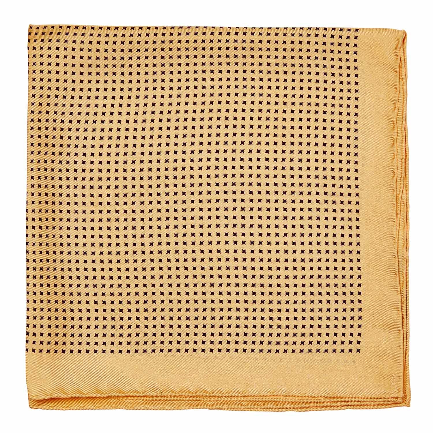 Sovereign Grade 100% Silk Gold Repeating Star Pocket Square