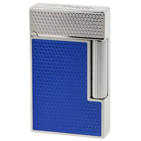 S.T. Dupont Line 2 Electric Blue Lacquer Guilloche Lighter