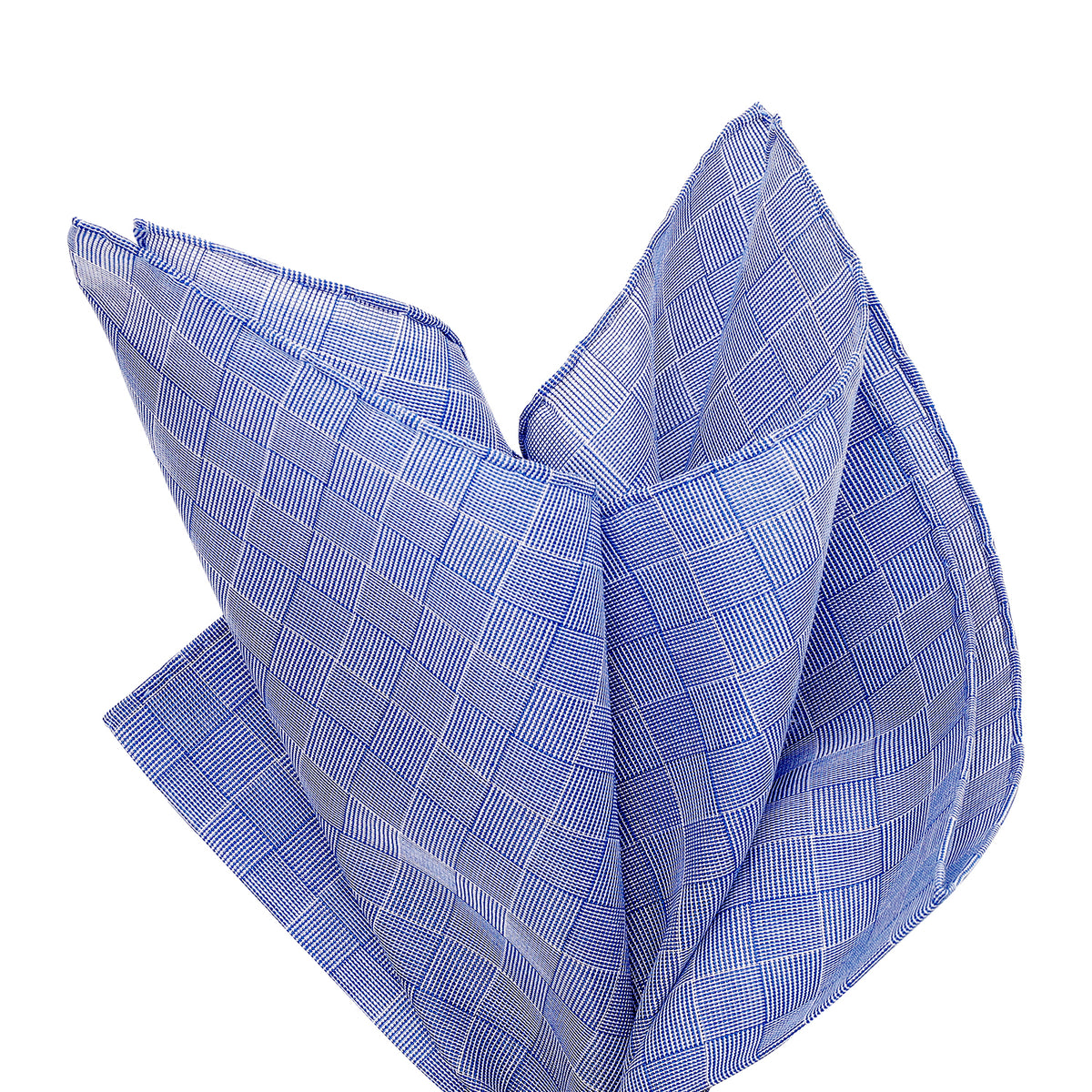Simonnot Godard Blue Prince de Galles Pocket Square