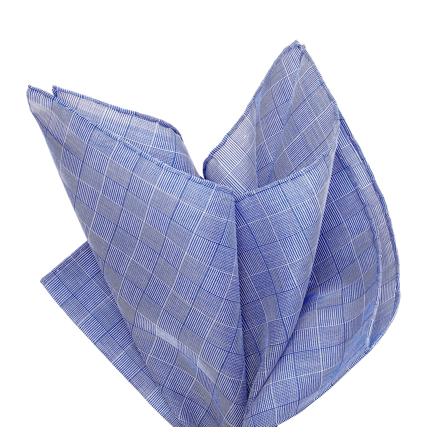 Simonnot Godard Blue Prince de Galles Pocket Square