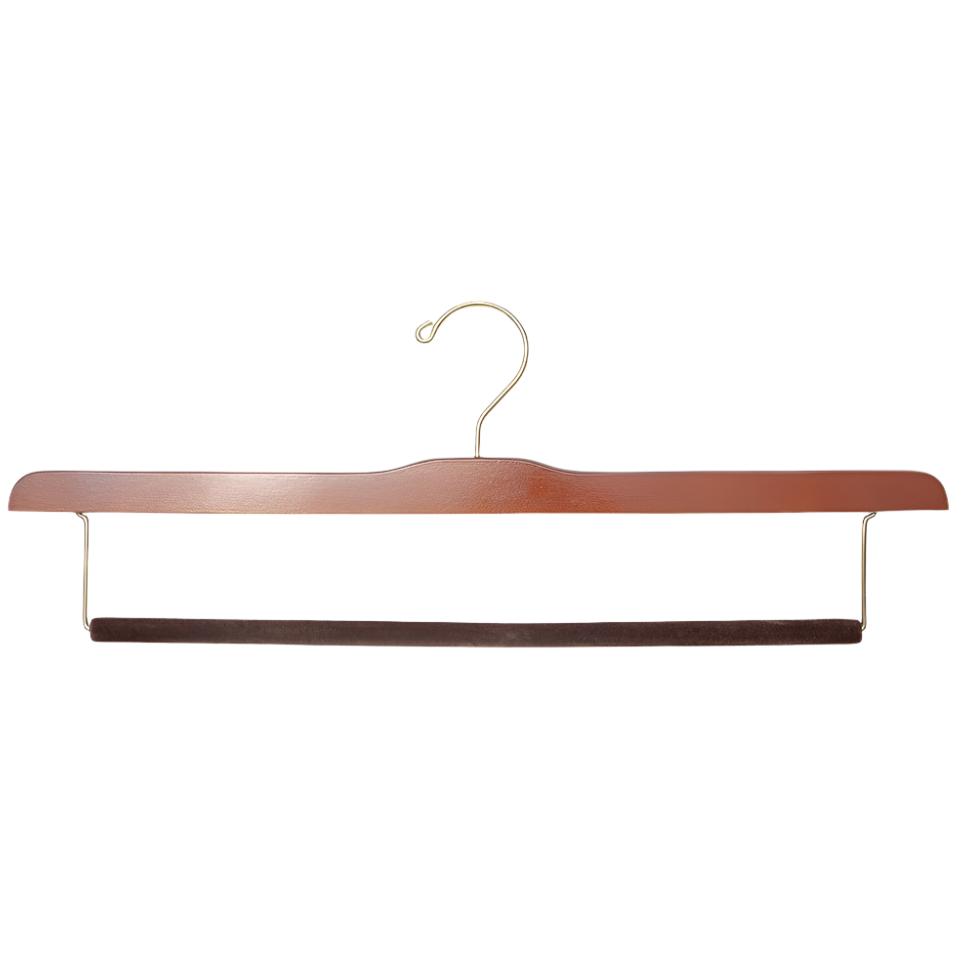 A Luxury Wooden Felted Trouser Bar Hanger (Set of 5) on a white background by KirbyAllison.com.