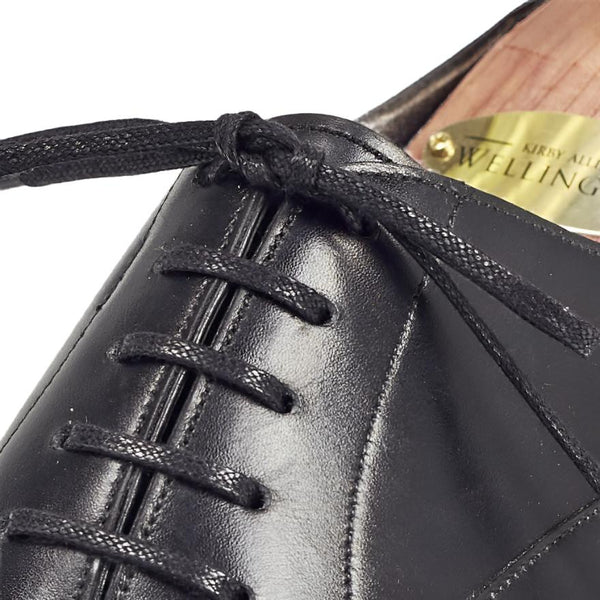 Wellington Narrow Flat Waxed Dress Shoelaces Black / 80 cm / 31.5 in