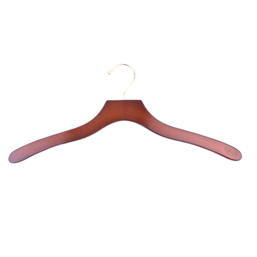 8pk Deluxe Coat Hangers in Walnut with Chrome Hardware by Squared Away