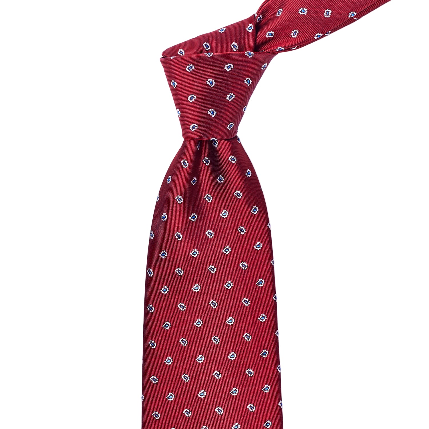 Sovereign Grade Regency Red Micro Paisley Jacquard Tie - 150 cm