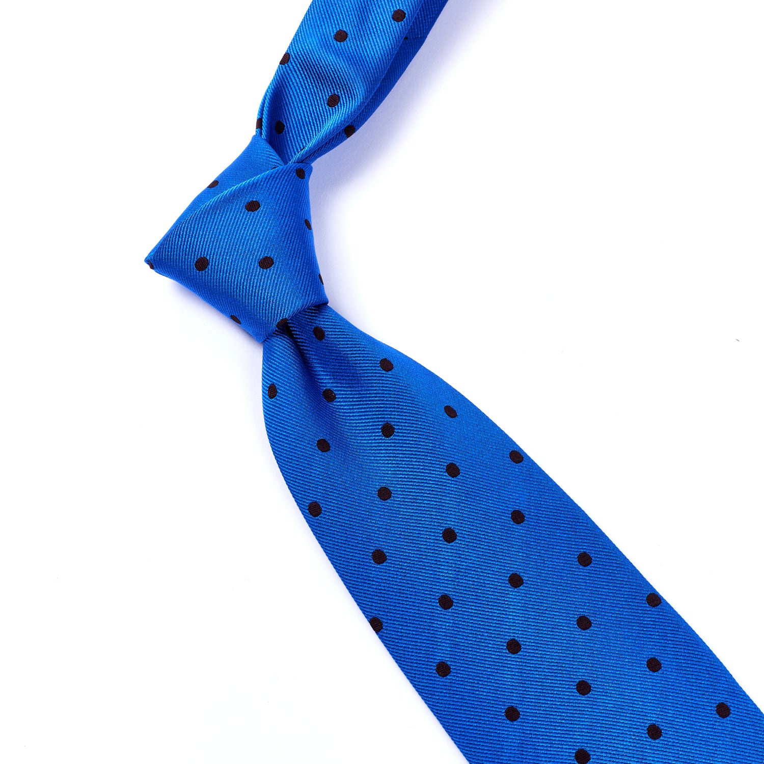 Sovereign Grade Woven Royal Blue Brown Wide Dot Tie - 150 cm