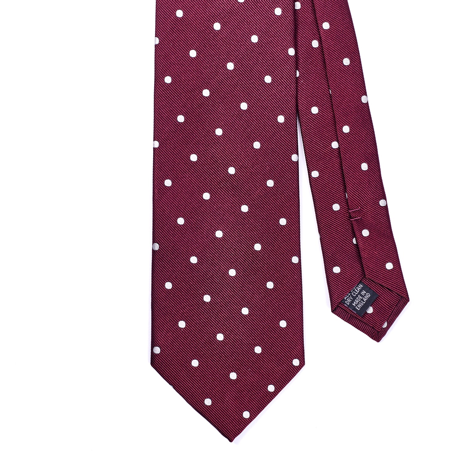 Sovereign Grade Woven Oxblood Wide Dot Tie, 150 cm | KirbyAllison.com