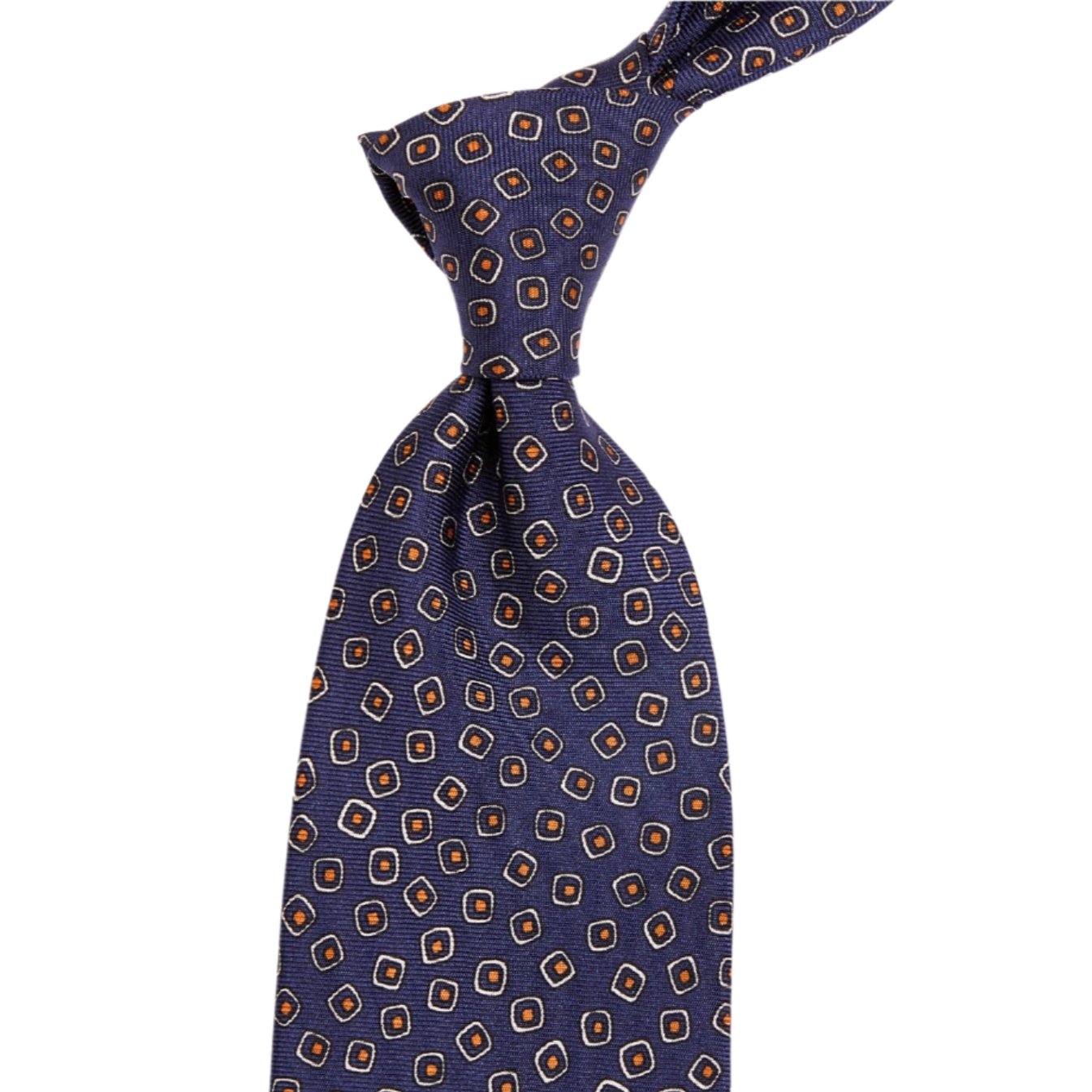 A Sovereign Grade Navy/White Eton Printed Silk Tie, 150cm from KirbyAllison.com