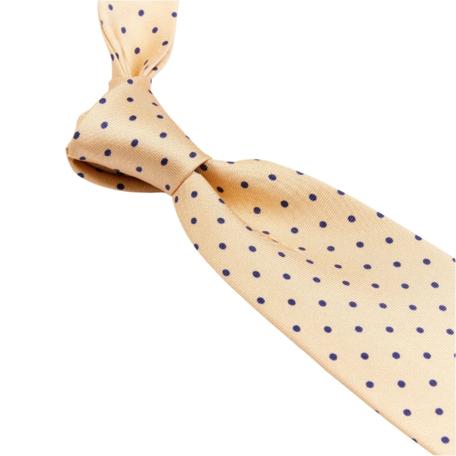 Sovereign Grade Champagne-Navy London Dot Printed Silk Tie