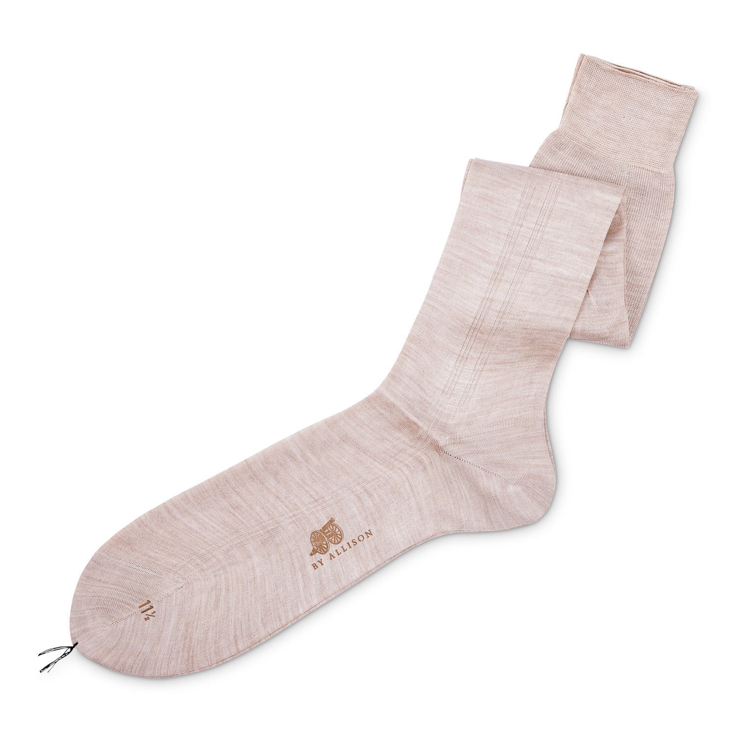 A pair of Sovereign Grade Super-Fine 100% Silk OTC Socks by KirbyAllison.com on a white background.