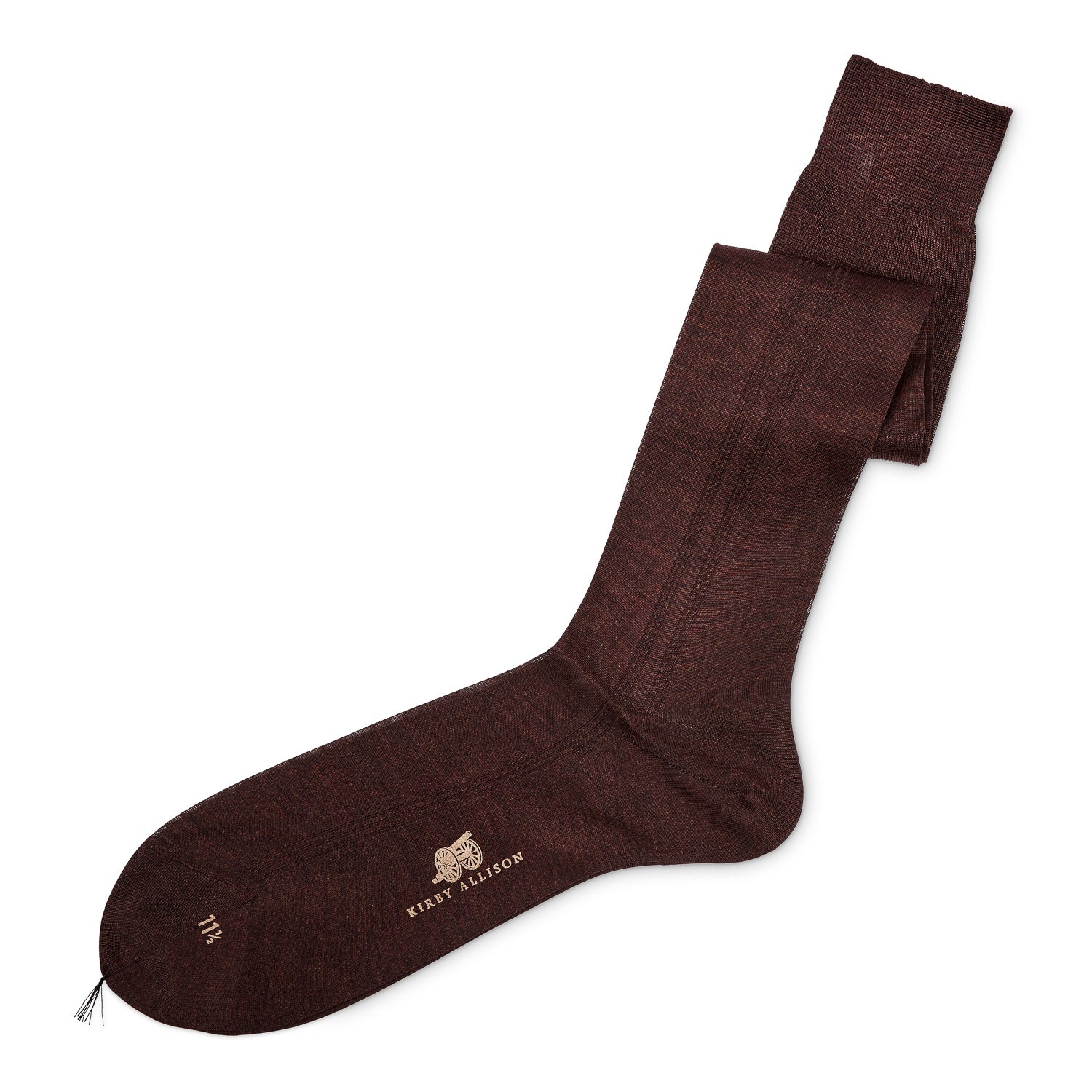 A pair of Sovereign Grade Super-Fine 100% Silk OTC Socks by KirbyAllison.com on a white background.