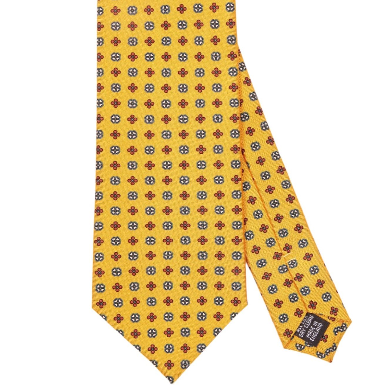 Sovereign Grade Amber Hopsack Floral Tie, 150 cm