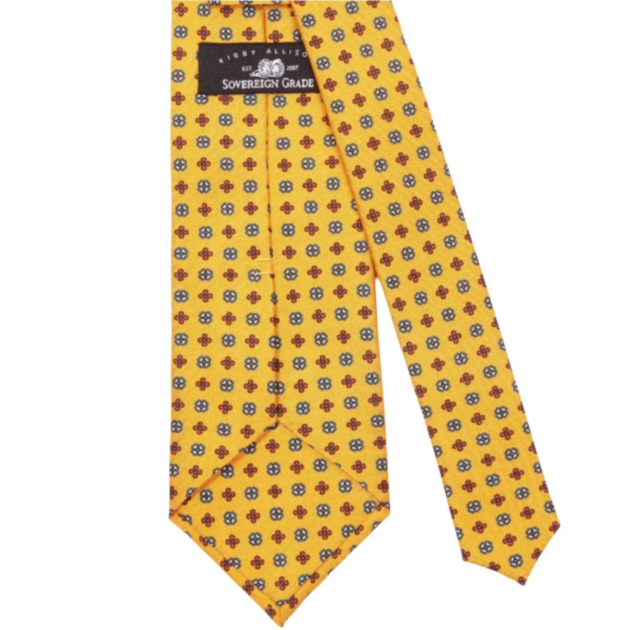 Sovereign Grade Amber Hopsack Floral Tie, 150 cm