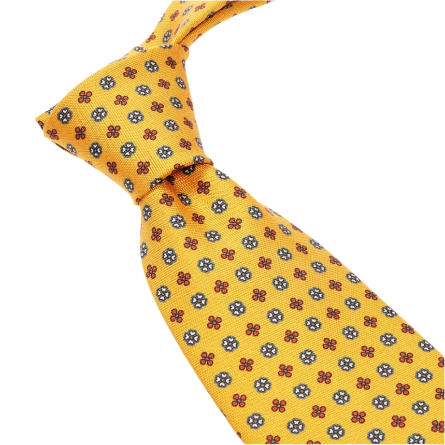 Sovereign Grade Amber Hopsack Floral Tie, 150 cm