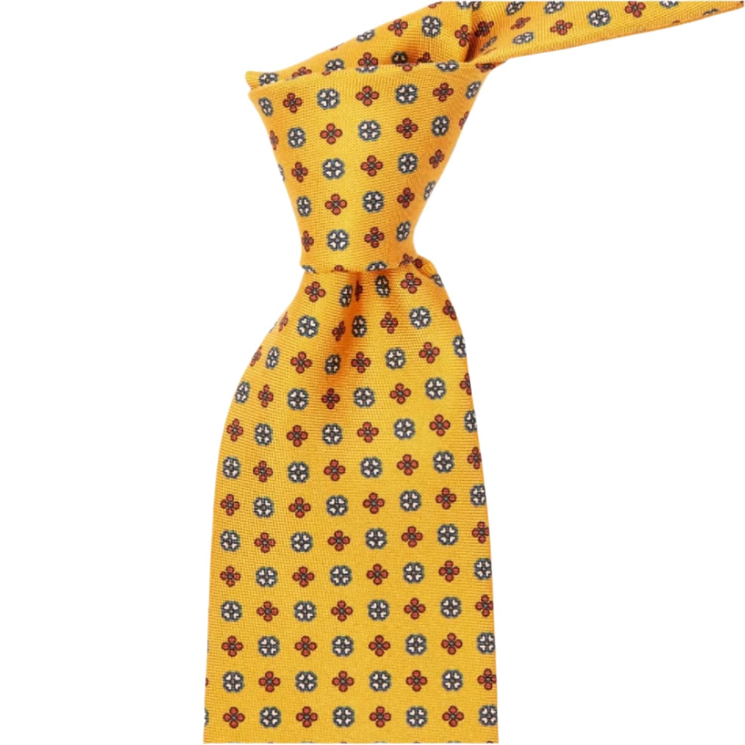 Sovereign Grade Amber Hopsack Floral Tie, 150 cm