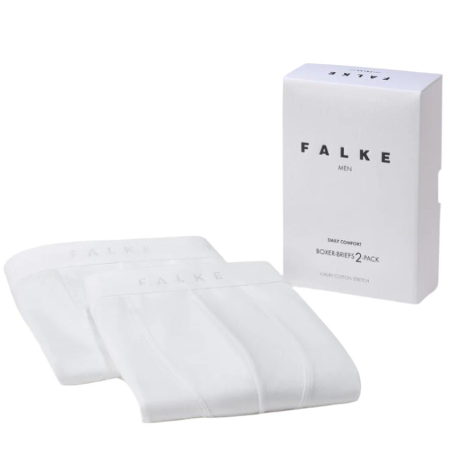 A comfortable pair of Falke Men Underwear Boxer-Briefs 2-Pack made from Egyptian cotton on a white background by KirbyAllison.com.