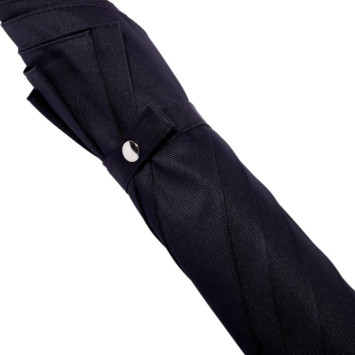 A Chestnut Solid Stick Umbrella with Black Canopy from KirbyAllison.com, featuring a knob-end handle on a white background.