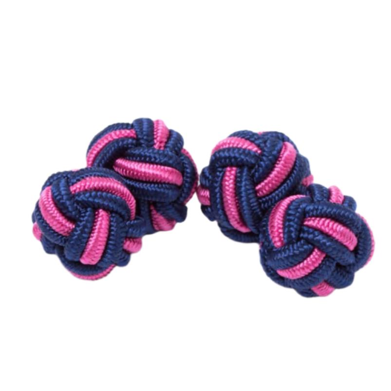 Navy Dual Colored Knot Cufflinks from KirbyAllison.com.