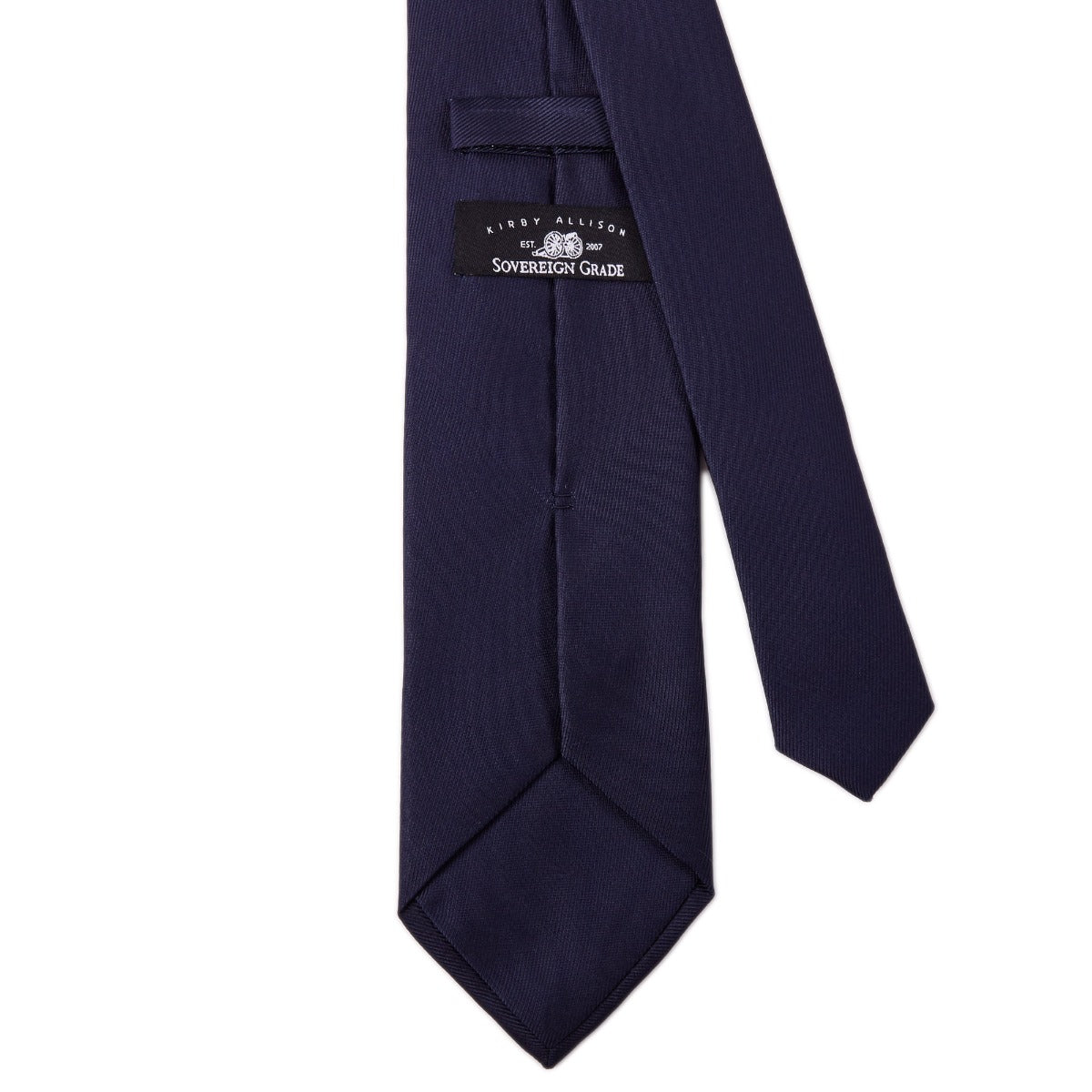 Sovereign Grade 50oz Navy Horizontal Solid Twill Silk Tie ...