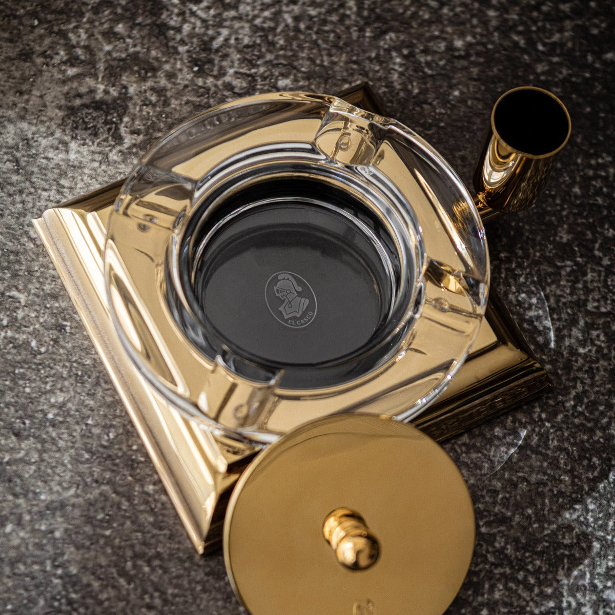 An El Casco Executive Cigar Ash Tray (Gold).