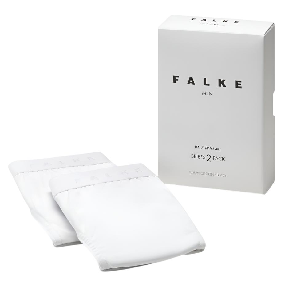 A pair of comfortable Falke Men Underwear Briefs 2-Pack with a white box from KirbyAllison.com.