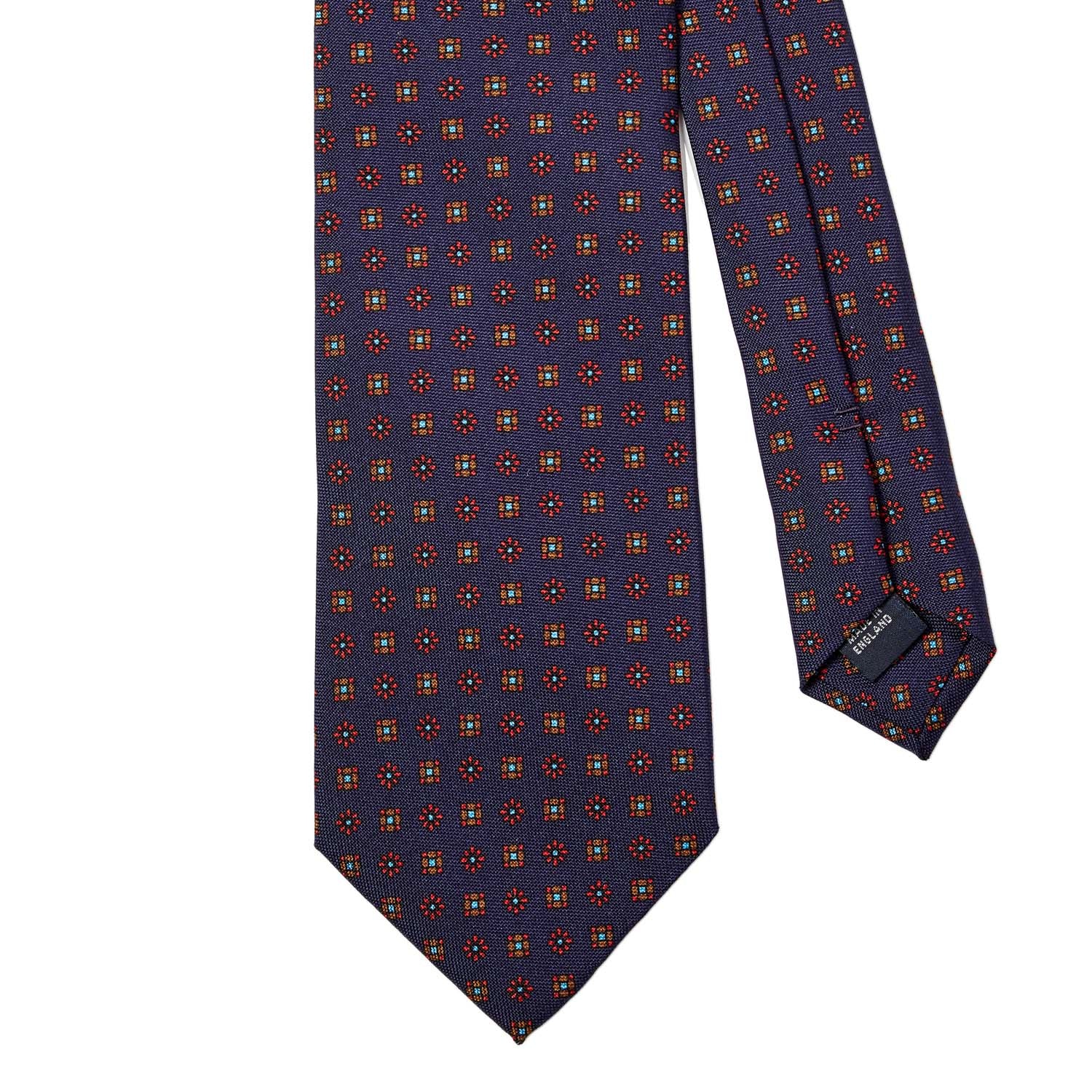 Sovereign Grade Navy Floral 25oz Silk Hopsack Tie (150x8.5 cm ...