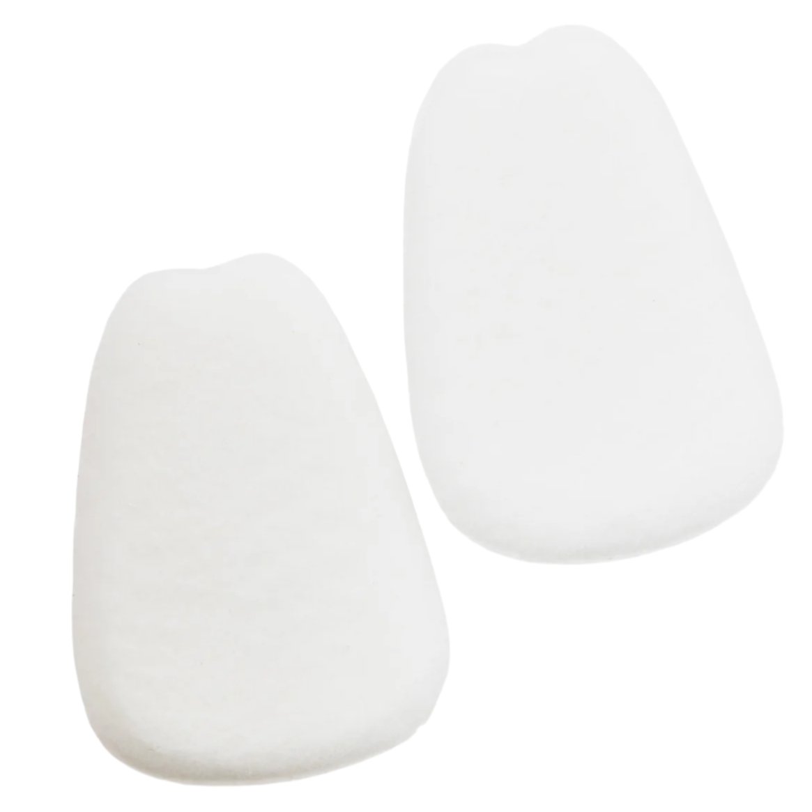 Two Large Tongue Pads by KirbyAllison.com on a white surface for cushioning leather dress shoes.